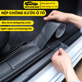 Nẹp Chống Xước Viền Bậc Cửa Ô Tô, Miếng Dán Chống Xước 5 Mét Sợi Carbon Cao Cấp Chống Trầy Tràn Viền Xe Hơi