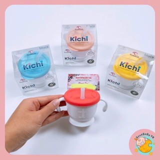 (Tặng cọ ống hút) Cốc tập uống, tập hút 3 giai đoạn Kichilachi cho bé có vạch chia 150ml Goodbabyvn
