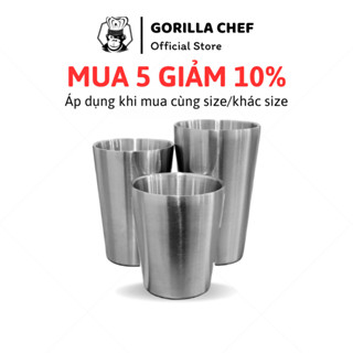 Ly inox 2 lớp 300/350/450ml GORILLA CHEF ly uống nước chất liệu thép không gỉ không giữ nhiệt