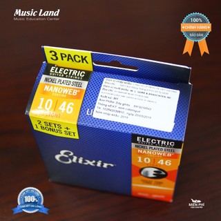 Dây Đàn Guitar Điện Elixir 16542 Chính Hãng Của Mỹ Loại Pack 3 Bộ Cho Âm Thanh Ấm Và Trong