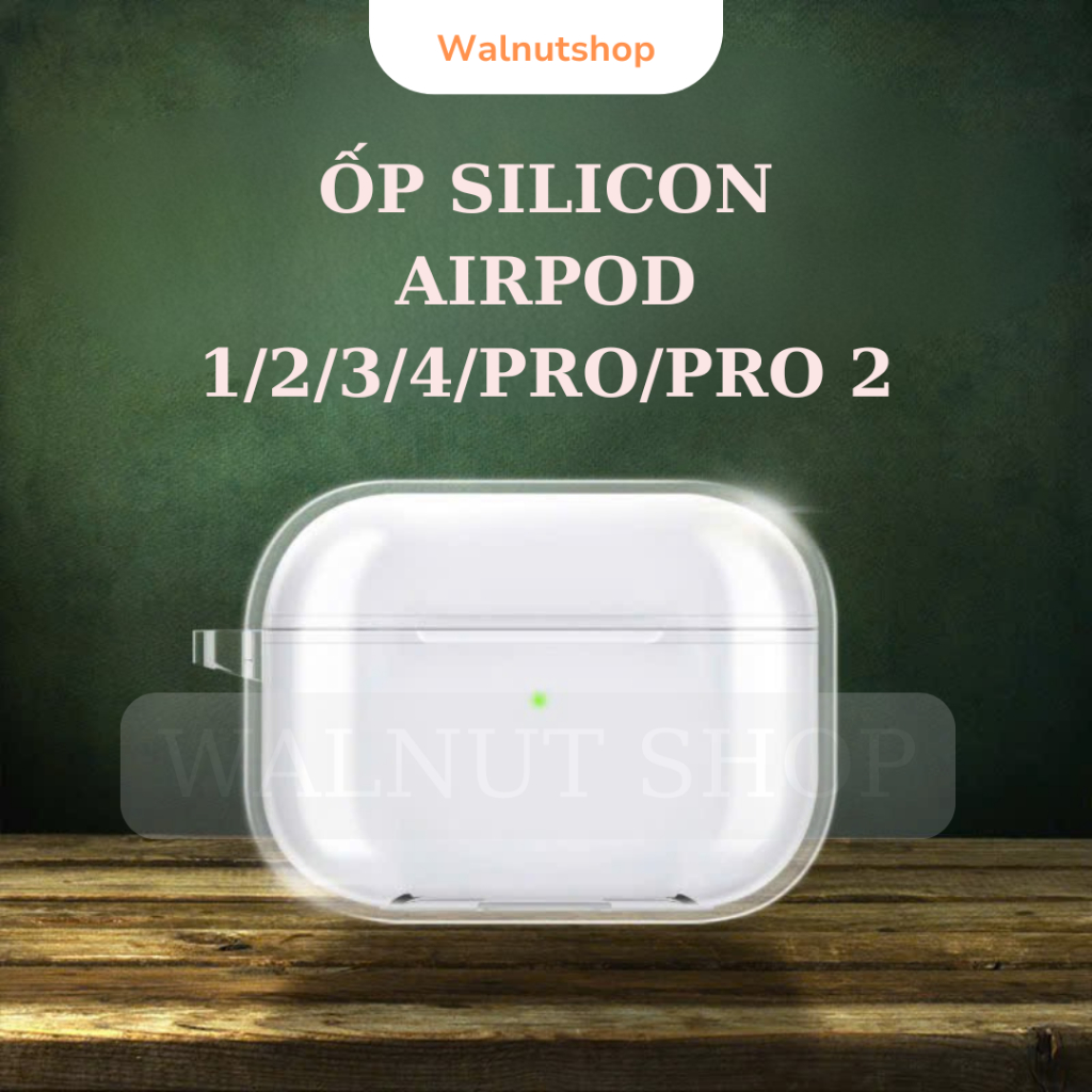 Ốp silicon trong suốt airpod 4, airpod 1/2, airpod 3, airpod pro3, airpod pro 2 || Chất silicon mềm 