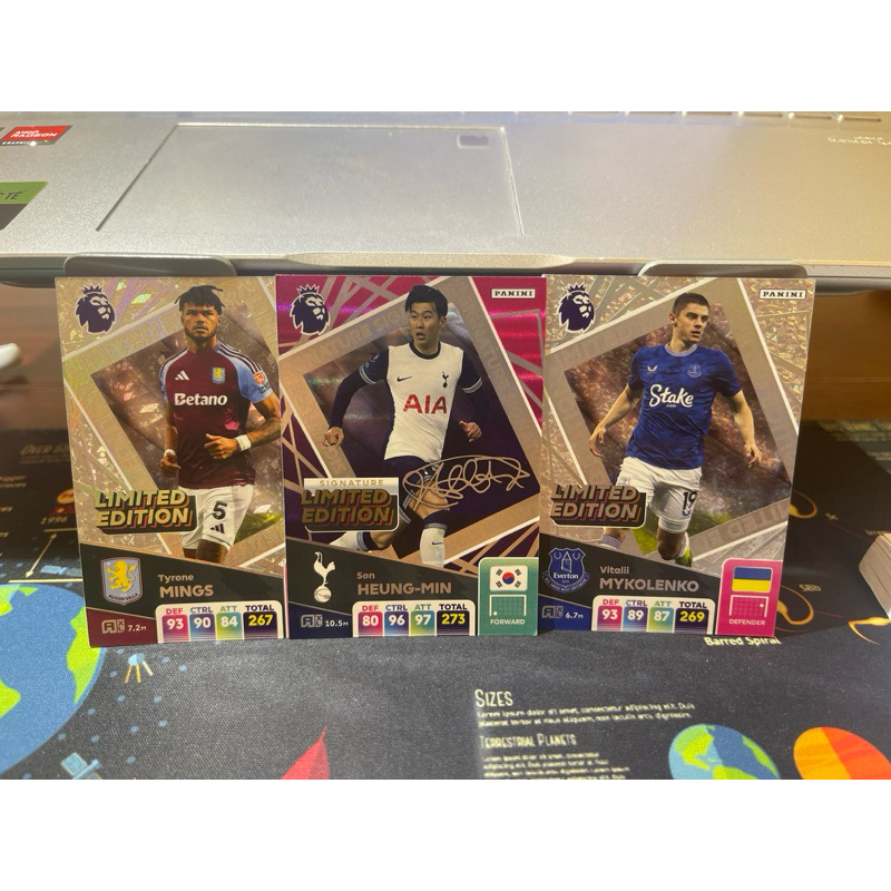 Thẻ Panini Premier League 2025 [Combo Limited Edition; MINGS, MYKOLENKO; SON]