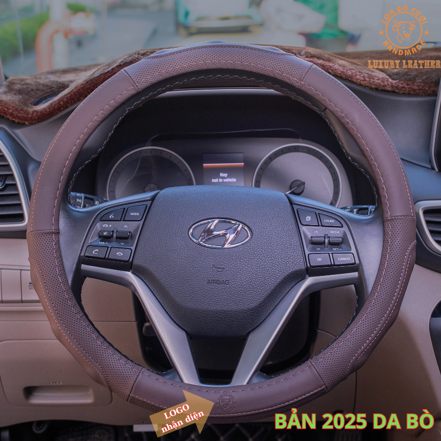 Bọc Vô Lăng Da Thật Con Bò Cười