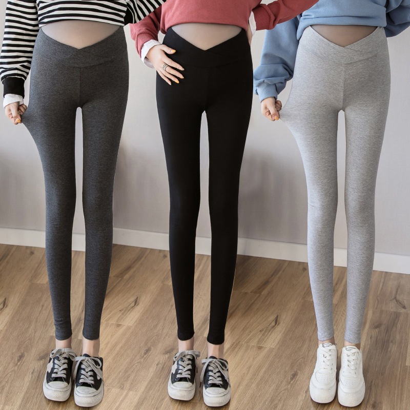 Young Mom | Quần bầu Legging LG296 có 3 màu thiết kế cạp V mềm mịn, thoáng mát hàng nhập Quảng Châu