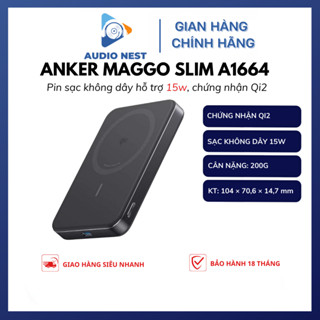 Pin Dự Phòng Anker Maggo Slim Qi2 10000mAh A1664 15W - Bảo Hành 18 Tháng.