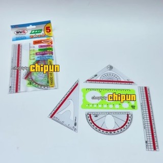 1Bộ Thước Vẽ Kỹ Thuật 5 Cây