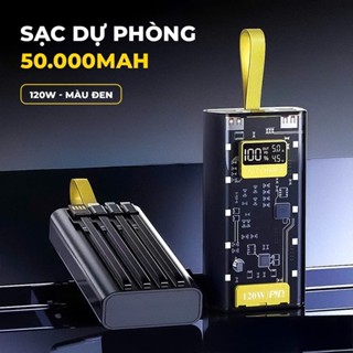 Pin sạc dự phòng 50000mah sạc nhanh 120W kèm dây tiện dụng sạc nhiều thiết bị cùng lúc FengZhi Life