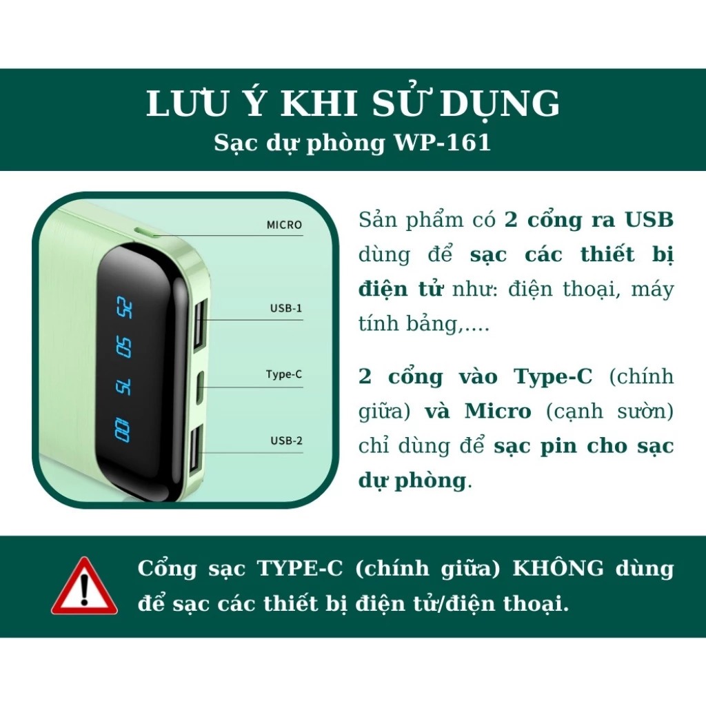 Sạc Dự Phòng 20000mAh 2 Output USB 2 Input Micro Type-C - Hỗ Trợ Sạc Nhanh | BigBuy360 - bigbuy360.vn