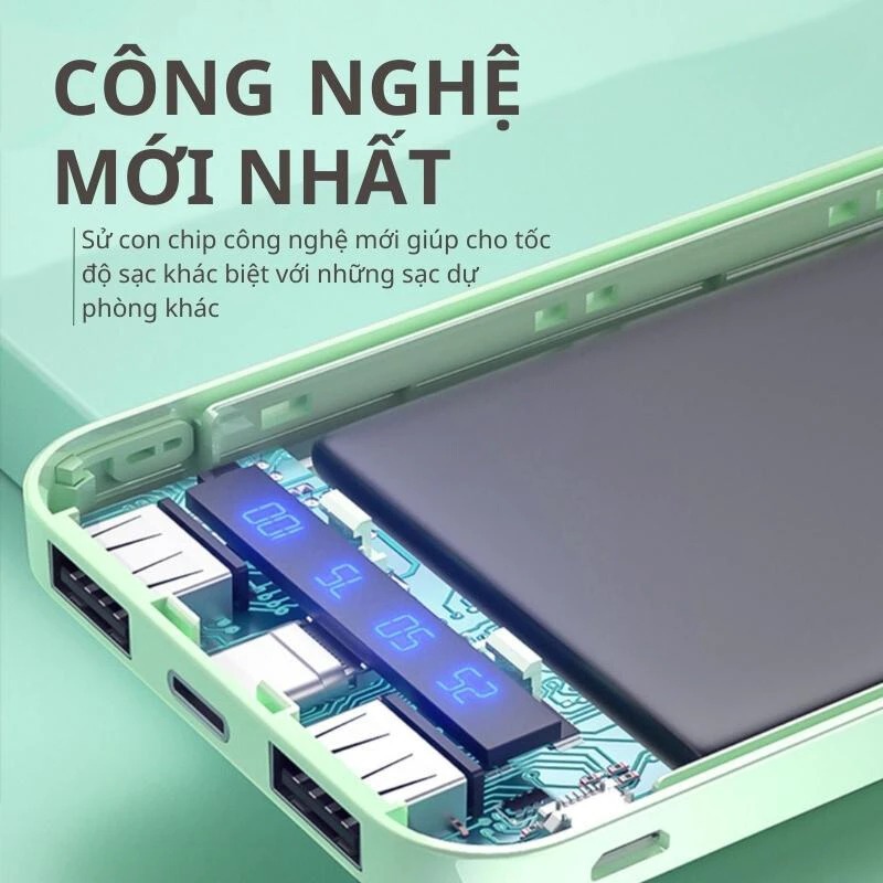 Sạc Dự Phòng 20000mAh 2 Output USB 2 Input Micro Type-C - Hỗ Trợ Sạc Nhanh | BigBuy360 - bigbuy360.vn