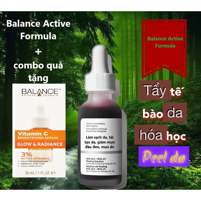 Serum tẩy da hóa học Peel da AHA 30%+BHA 2% Peeling Solution 30ml