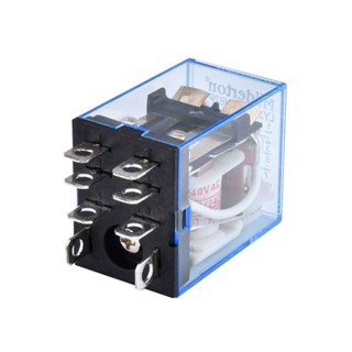 Rơ le kính LY2N-J, relay trung gian 8 chân dẹp lớn có đèn giá rẻ điện áp 12VDC, 24VDC, 220VAC dùng c
