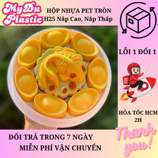 50,100 Hộp Nhựa H25 + Nắp Cao, Nắp Thấp Đựng Bánh Bông Lan, Bánh Kem