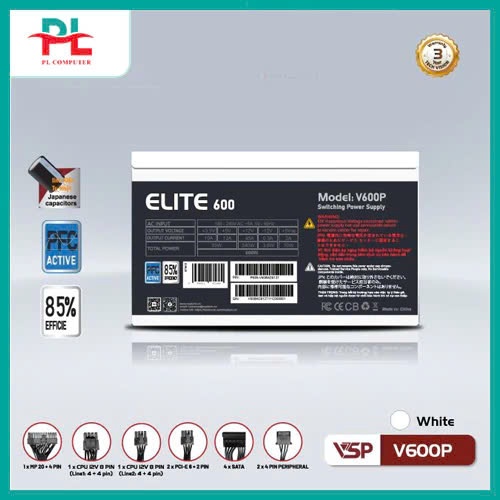 Nguồn VSP ELITE ACTIVE PFC V600P - Hàng Chính Hãng Vsp