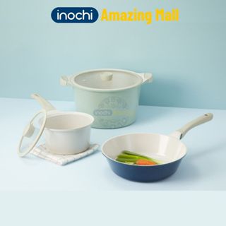 Nồi Chảo vân đá phủ sứ chống dính Omi Simple Inochi nhôm đúc nguyên khối sử dụng được bếp từ Inochi Amazing Mall