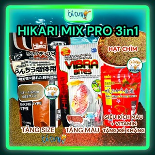 Thức ăn cá HIKARI MIX PRO 3IN1 - Cám tăng màu & size, bổ sung vitamin tăng đề kháng cho cá cảnh(CTY)