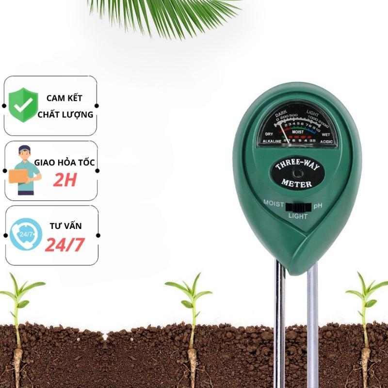 Máy đo, dụng cụ đo độ PH đất 3 trong 1, đo độ ẩm, ánh sáng đất