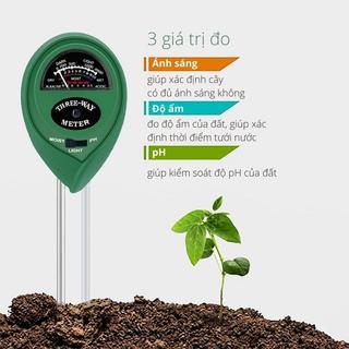 Máy đo, dụng cụ đo độ PH đất 3 trong 1, đo độ ẩm, ánh sáng đất