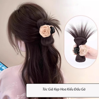 Kẹp tóc giả búi gọn phong cách cổ trang: Thiết kế hoa hồng khô tinh tế, tạo kiểu búi tóc nửa đầu mới 2025 343930