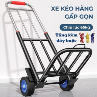 Xe Đẩy Gấp Gọn Đa Năng [ TẶNG KÈM DÂY BUỘC ] Xe Đẩy Hành Lý, Xe Kéo Hàng Đi Chợ Khung Thép Chịu Lực Sơn Chống Gỉ