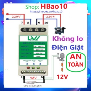 Bộ Công tắc Rơ le Điều khiển an toàn cho phao điện máy bơm bồn nước SRF11A Điện Áp lên PHAO chỉ 12V Rất An Toàn