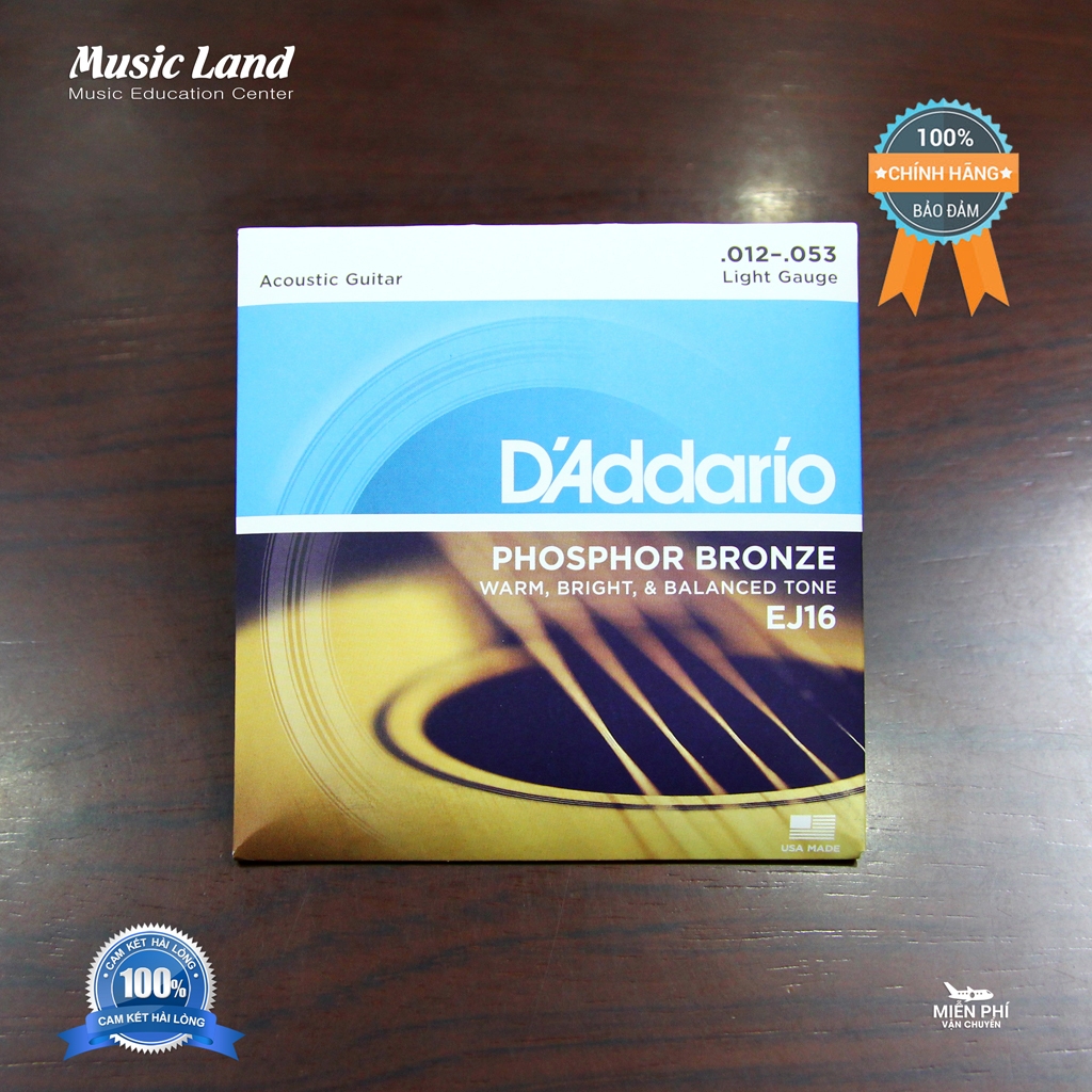 Dây Đàn Guitar Acoustic D'Addario EJ16 - Chính Hãng