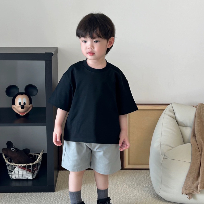 Áo Thun Bé Trai , Áo Phông Trơn Đơn Giản basic  cho bé Chất Liệu Cotton 10kg đến 30kg | Đậu Đậu