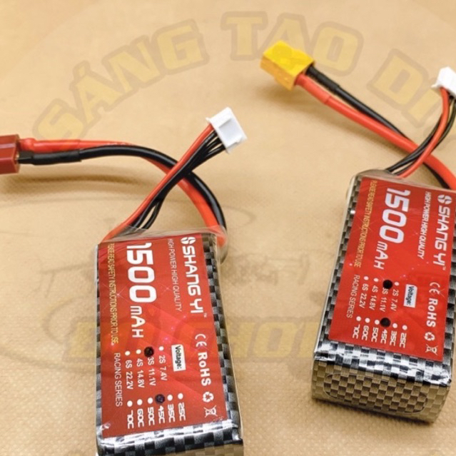 Pin Lipo ShangYi 3s 1500mAh 45C - Phích cắm T và XT60