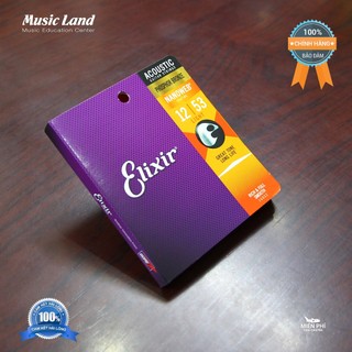 Dây Đàn Guitar Elixir 16052 Chính Hãng của Mỹ Size 12/53 Phủ Lớp Nano PhosphorBronze