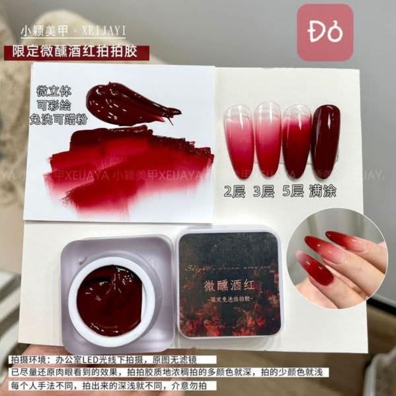 Gel dặm ombre tông đỏ/ Gel dặm ombre tông trắng/ Gel dặm ombre tông đen.