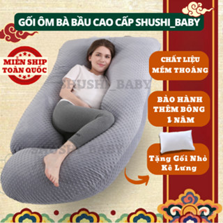Gối Ôm Bà Bầu Chữ U Vải Nhung Mềm Mịn Cao Cấp