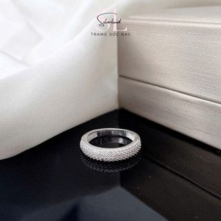  Nhẫn bạc nữ Silverland mẫu đính đá nhỏ cá tính nhẹ nhàng 