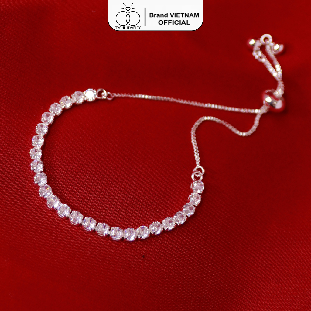 Lắc tay bạc Tyche Strawberry đính đá cá tính trang sức nữ cao cấp ý 925 TYCHE JEWELRY