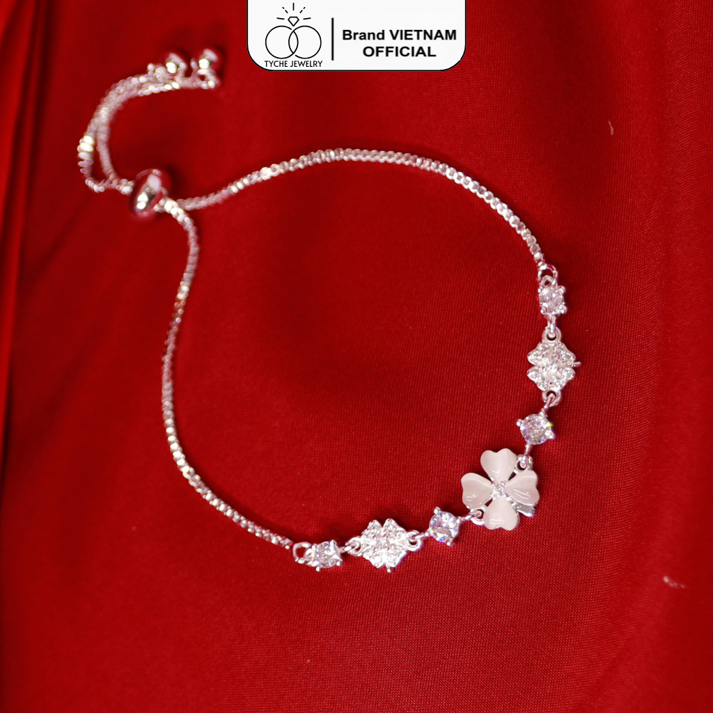 Lắc tay bạc nữ Tyche Blossom dây xù bắt sáng lấp lánh,vòng tay sang trọng thanh lịch phù hợp đeo đi học,đi làm,quà tặng