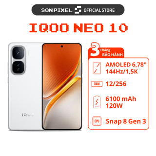 Điện thoại vivo iQOO Neo 10, Chip Snapdragon 8 Gen 3, Ram 12/256GB, Pin 6100mAh, Sạc 120W. SonPixel