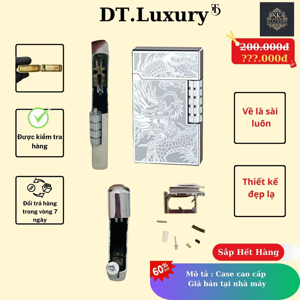 Case Dupont rồng bạc vuông thiết kế đẹp lạ bắt mắt giá rẻ