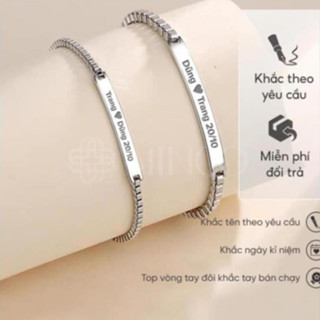    NSFJANP130 Giảm 30K  Vòng Tay Cặp Khắc Tên Miễn Phí Minco Accessories Lắc Tay Đôi Nam Nữ Bạn Thân 