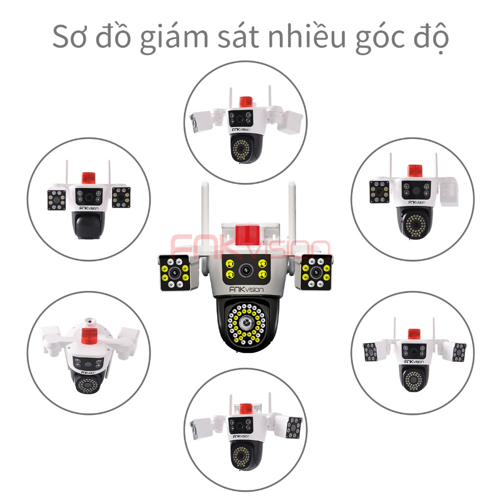 [FNKvision] Camera 4 mắt 3 màn hình Yoosee 18MP xem đêm có màu Camera ngoài trời chống mưa chống nước Bảo hành 12 tháng | BigBuy360 - bigbuy360.vn