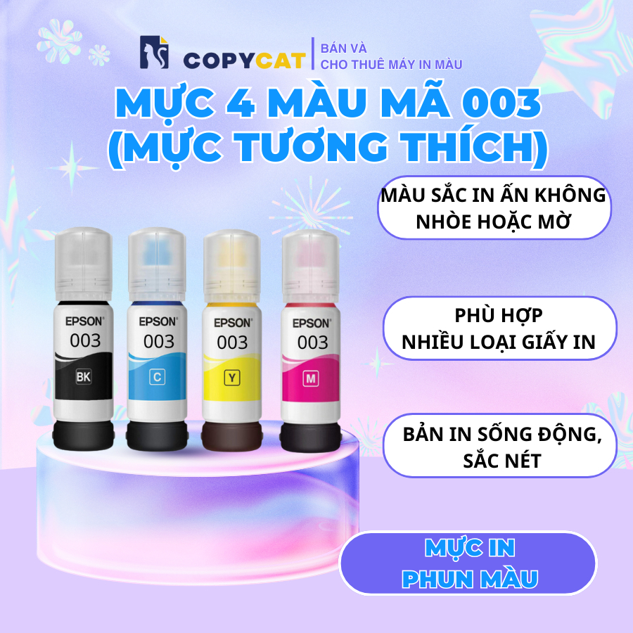 Mực in Epson (TƯƠNG THÍCH) mã 003 L1110/ L3110/ L3150/ L4150/ L3210,.(MUA COMBO TẶNG 1 CHAI)