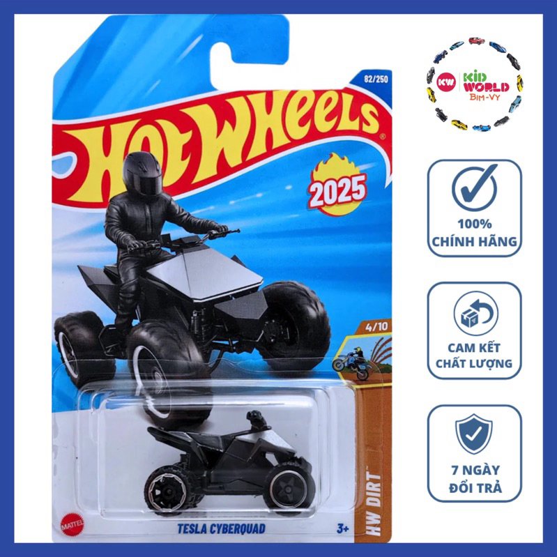 Xe Moto mô hình Hot Wheels basic Tesla Cyberquad HYW31.