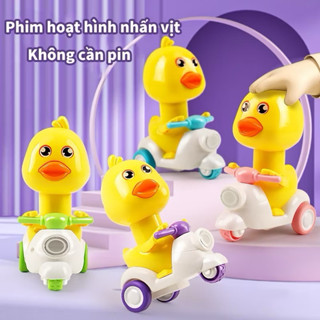  Đồ chơi vịt con đi xe máy Vespa chạy xe bốc đầu cực cute dành cho bé 