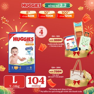 Tã quần Huggies Skincare Mega Jumbo M102+4/L100+4/XL84+4/XXL76+4