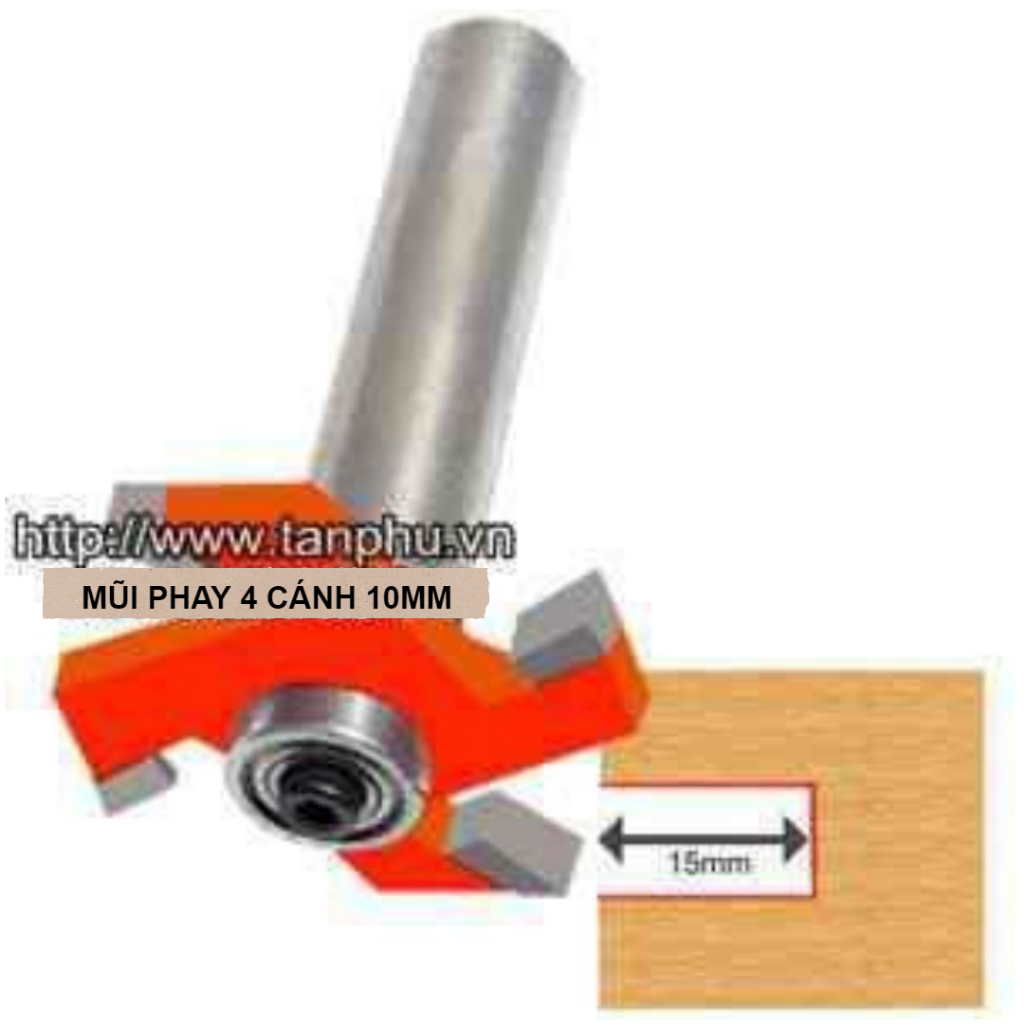 MŨI PHAY ĐÁNH RÃNH CUỐC 4 CÁNH 10MM SÂU 15MM