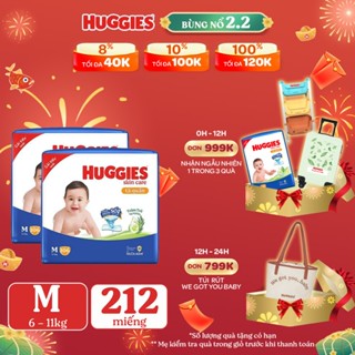 [KOL LIVE] Combo 2 Tã quần Huggies Skincare Mega Jumbo M106/L96+8/XL84+4/XXL76+4