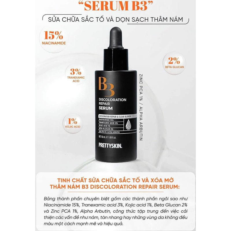 Tinh chất Prettyskin B3 Discoloration Repair Serum