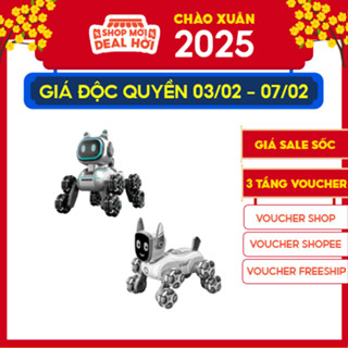 Chú chó Robot 8 bánh điều khiển từ xa – Di chuyển đứng lên ngồi xuống, nhiều kiểu di chuyển cho bé