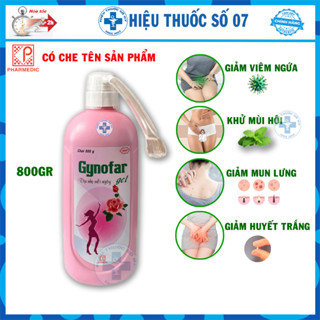 Dung dịch vệ sinh phụ nữ Gynofar gel 800ml, ddvs có che tên sản phẩm