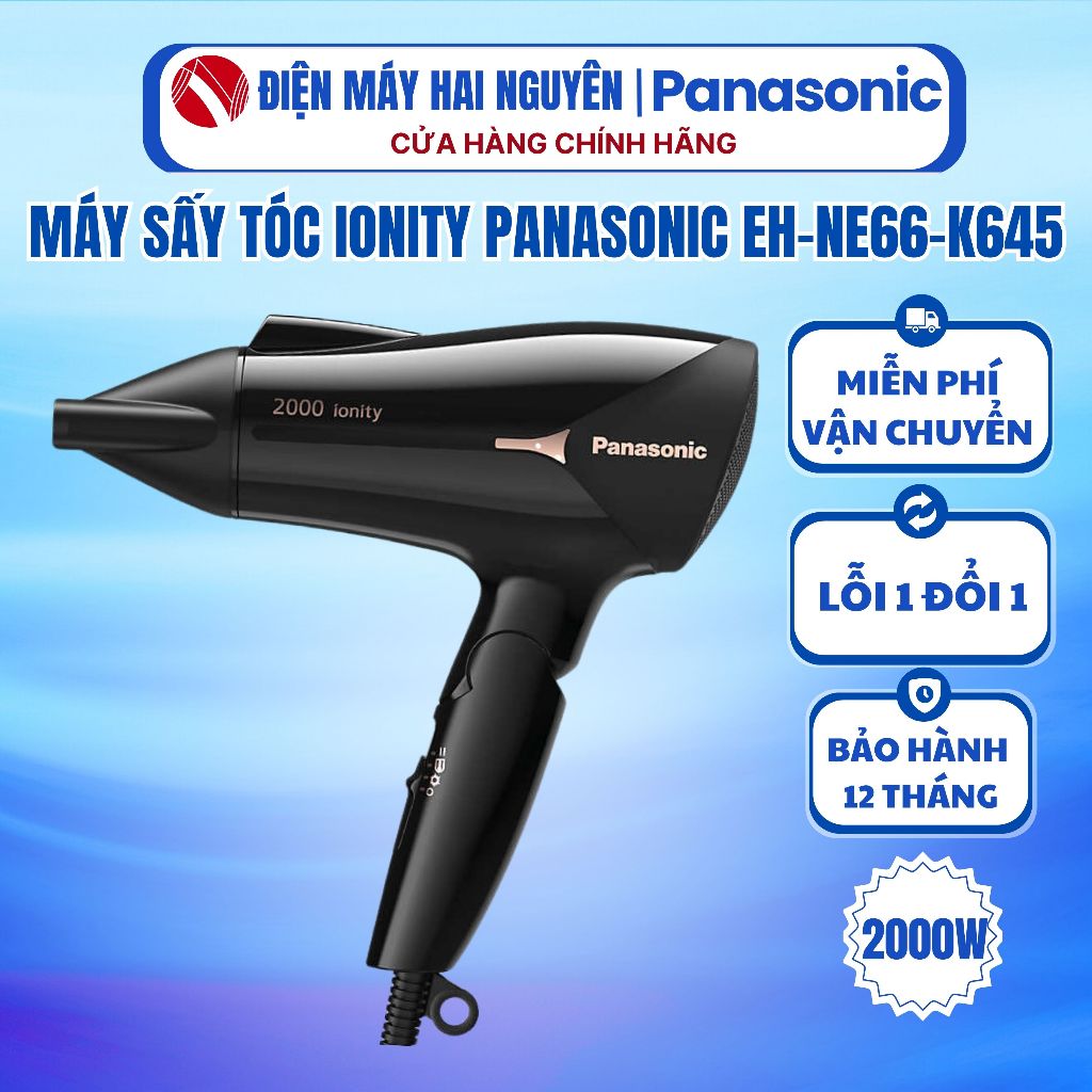 Máy Sấy Tóc Ionity Panasonic EH-NE66-K645 - Công suất 2000W - Bảo hành 12 Tháng