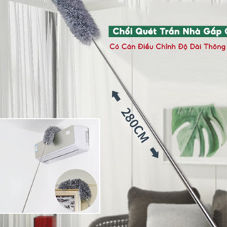 Chổi Quét Trần Nhà Có Điều Chỉnh Độ Dài Tới 2,8m PTLUXURY - Cây Phất Trần Quét Mạng Nhện, Lau Bụi Bẩn [ HÀNG TỐT ]