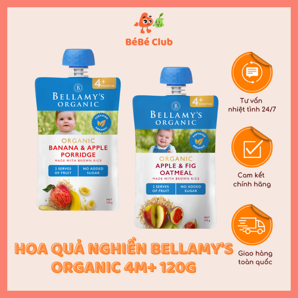 Hoa Quả Nghiền Bellamy's Organic 4M+ 120g