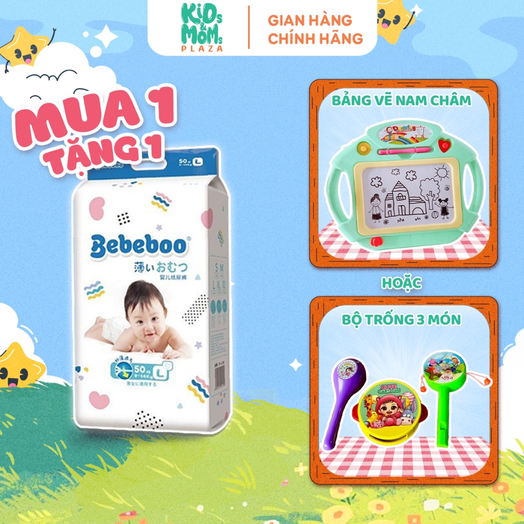 (1BB) [CÓ QUÀ] Tã/bỉm quần/dán Bebeboo Nhật Bản mỏng mềm, thấm tốt, full size cho bé